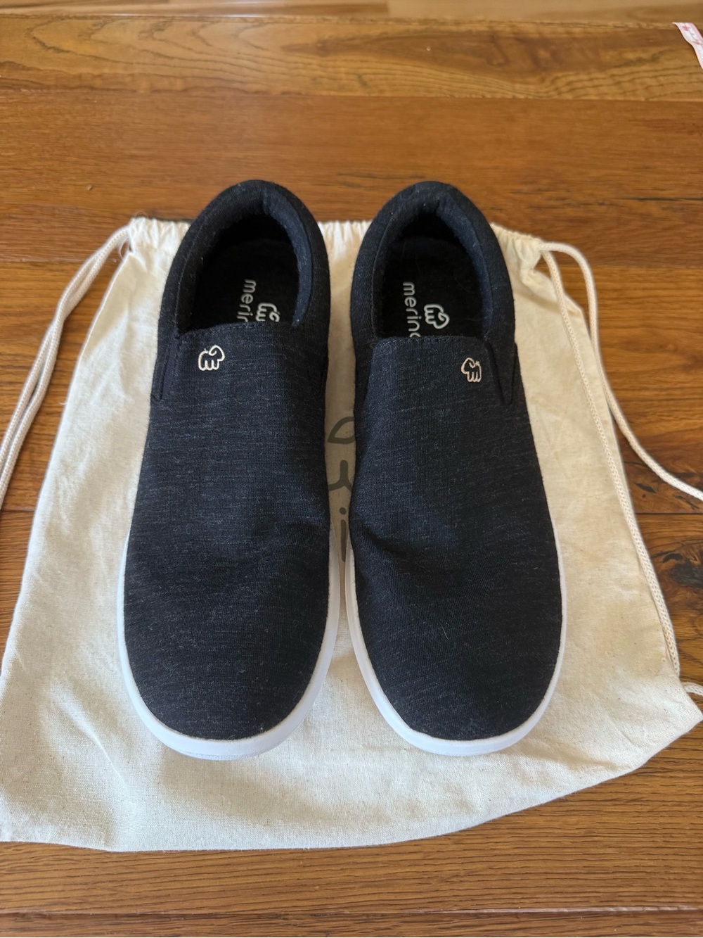 Merino Mens Slip-On Sneakers in Black